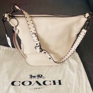 Coach 1941 Leather Duffle Rivets Bucket Bag Chalk / Tan #29239 NWT Retail $495